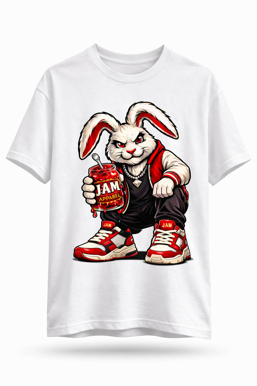 ⁠Shirts featuring the JAM logo