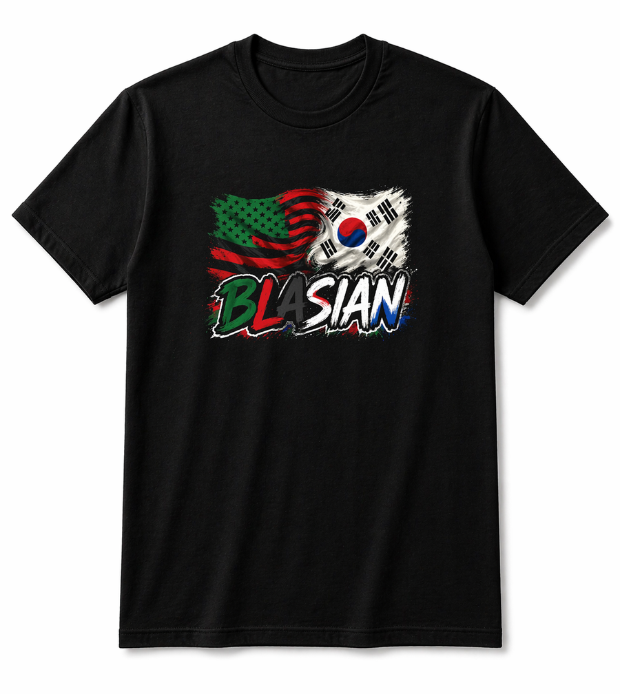 Blasian Unity Graphic Tee – Streetwear Flag Fusion Shirt